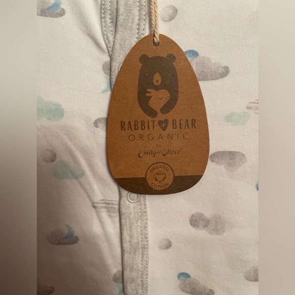 NWT Rabbit + Bear organic cotton pajama with snap closure and hat set 3-6 months - Picture 7 of 8